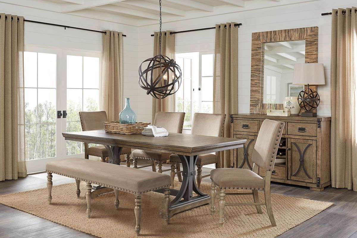 Sierra Vista 5 Pc Driftwood Light Wood Dining Room Set With Dining