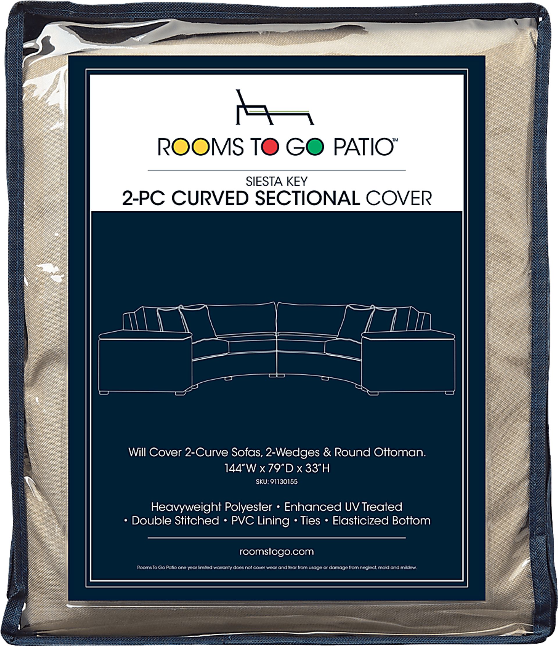 Siesta Key 2 Pc Patio Curved Sectional Cover - Image 1