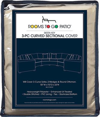 Siesta Key 3 Pc Patio Curved Sectional Cover