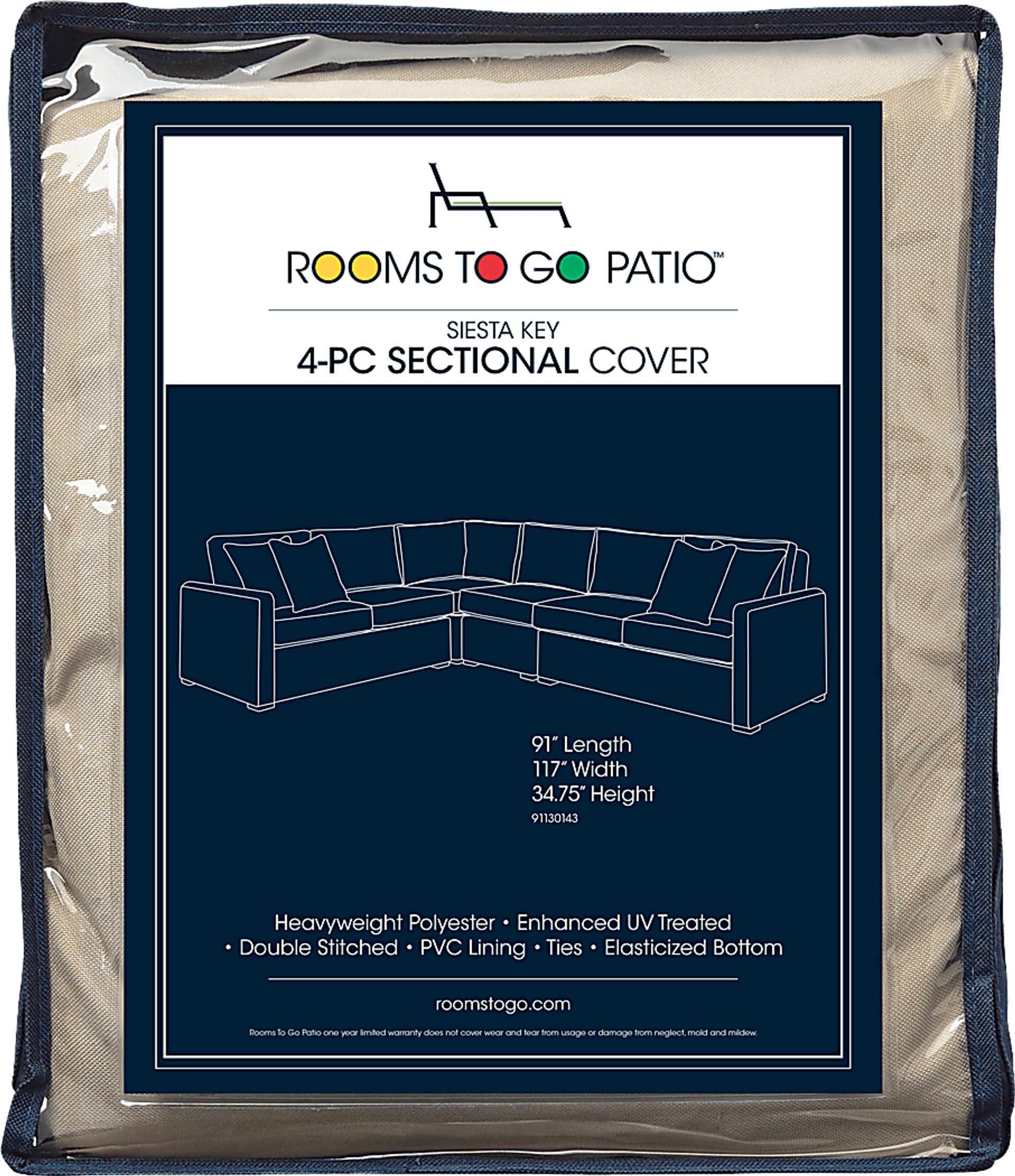 Siesta Key 4 Pc Patio Sectional Cover - Image 1