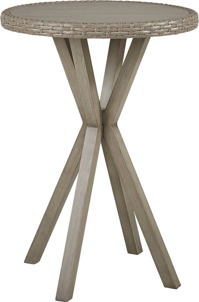 Siesta Key Driftwood 30 in. Round Outdoor Bar Height Dining Table - Thumbnail - Image 1