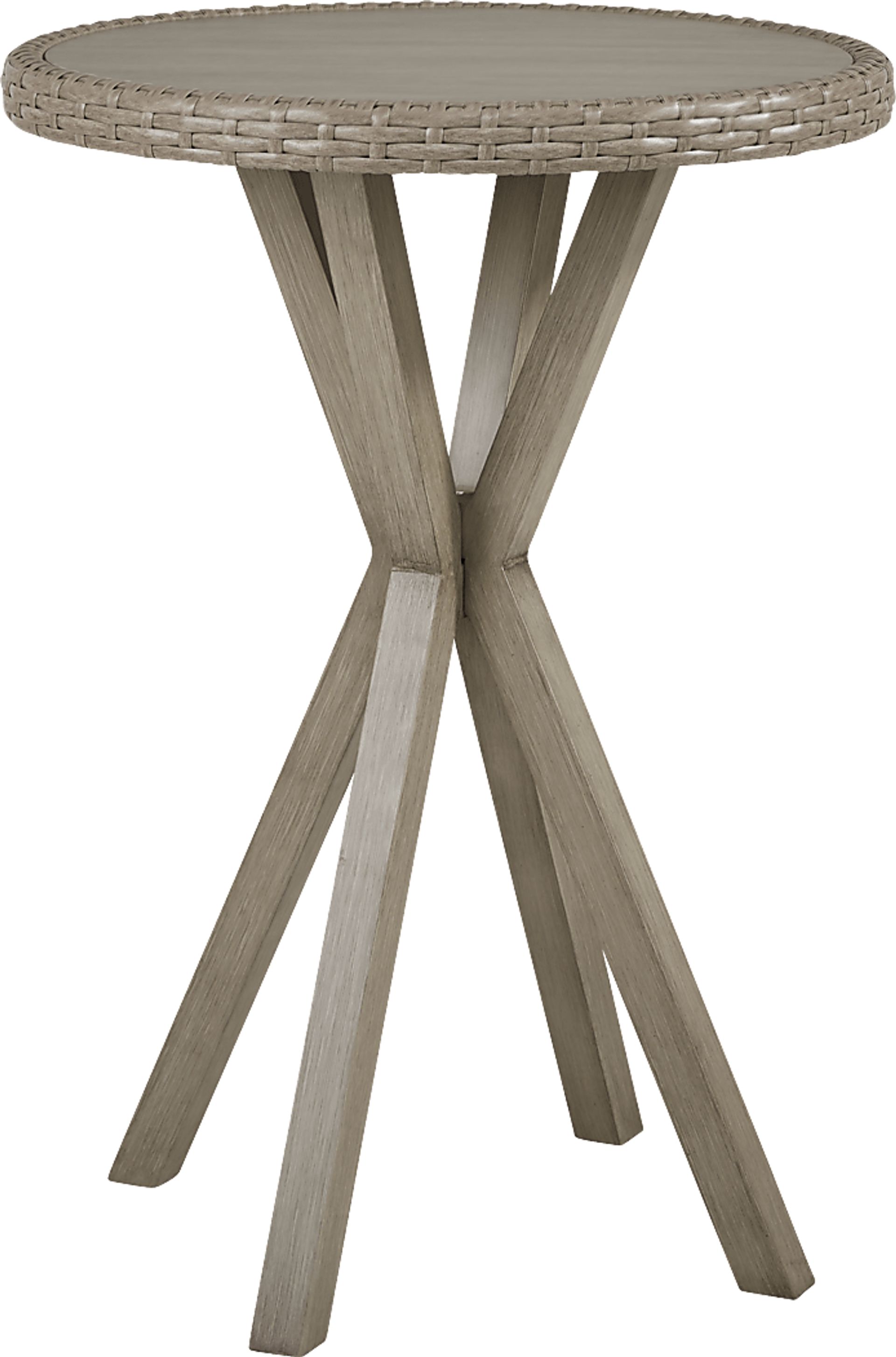 Siesta Key Driftwood 30 in. Round Outdoor Bar Height Dining Table - Image 1