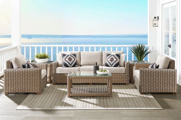 Siesta Key Driftwood 4 Pc Outdoor Seating Set with Twine Cushions