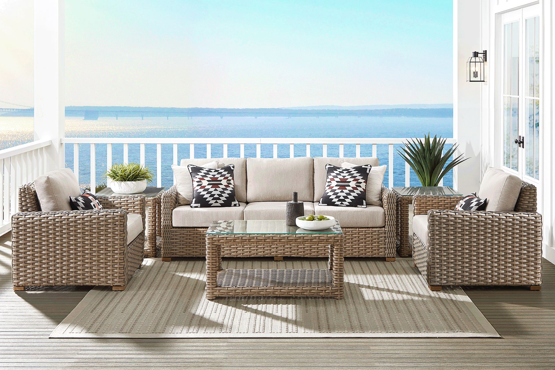 Siesta Key Driftwood Outdoor Chair with Twine Cushions - Image 2