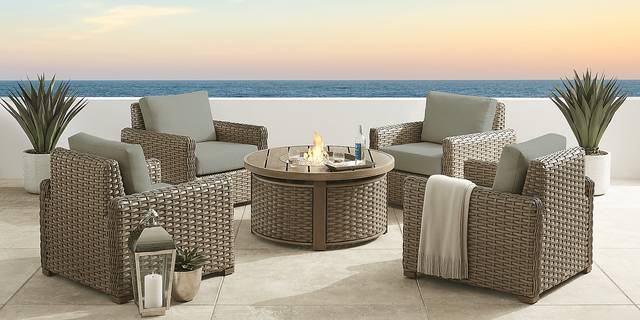Siesta Key Driftwood Outdoor Chair with Seafoam Cushions - Thumbnail - Image 2