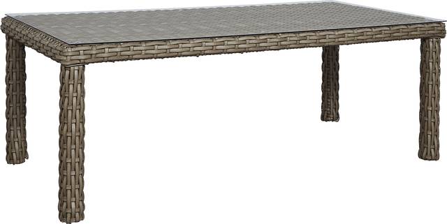 Siesta Key Driftwood 5 Pc 72 in. Rectangle Outdoor Dining Set with Indigo Cushions - Thumbnail - Image 2