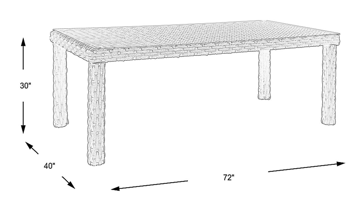 Siesta Key Driftwood 72 in. Rectangle Outdoor Dining Table