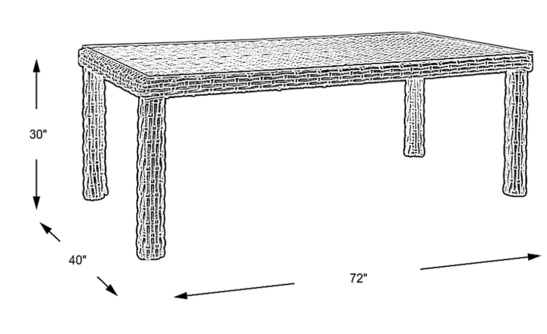 Siesta Key Driftwood 72 in. Rectangle Outdoor Dining Table