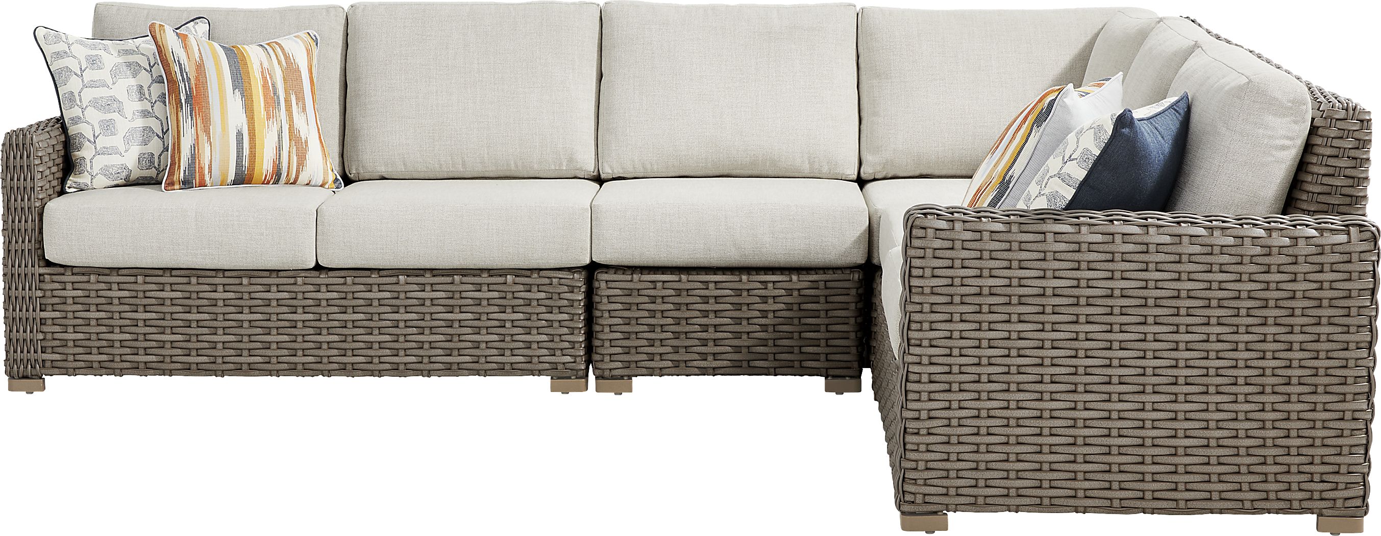 Siesta Key Driftwood Finish 4 Pc Outdoor Sectional