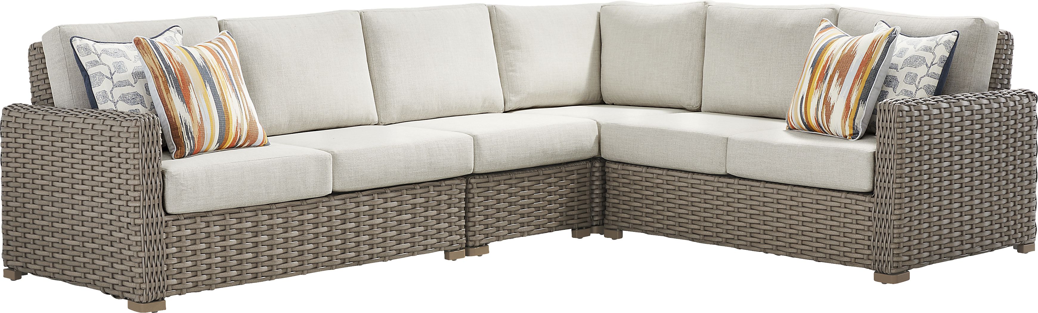 Siesta Key Driftwood Finish 4 Pc Outdoor Sectional - Thumbnail 2