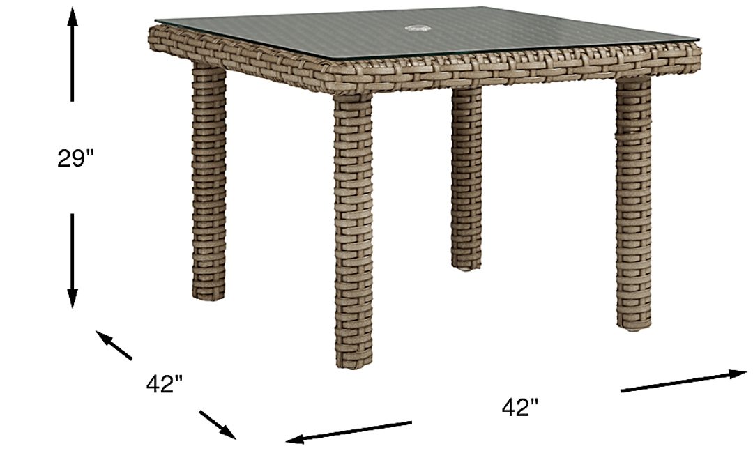 Siesta Key Driftwood Finish 42 in. Square Outdoor Dining Table