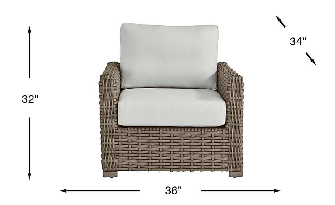 Siesta Key Driftwood Finish Outdoor Chair with Dove Cushions