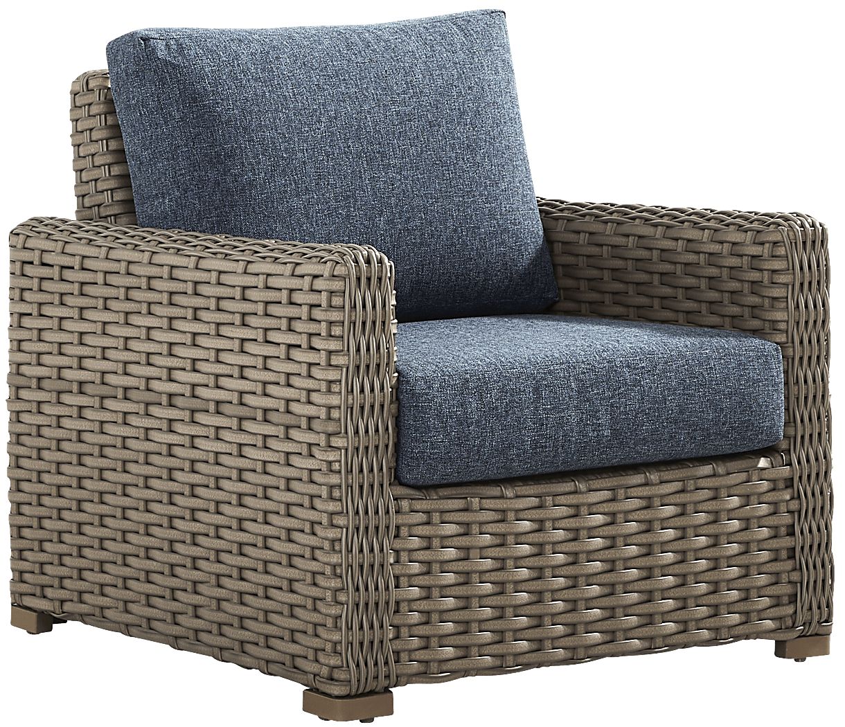 Siesta Key Driftwood Finish Outdoor Chair with Ink Cushions