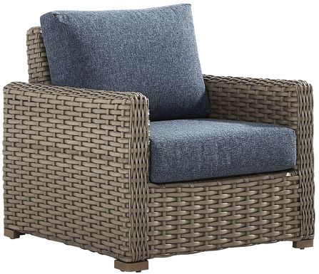 Siesta Key Driftwood Finish Outdoor Chair with Ink Cushions