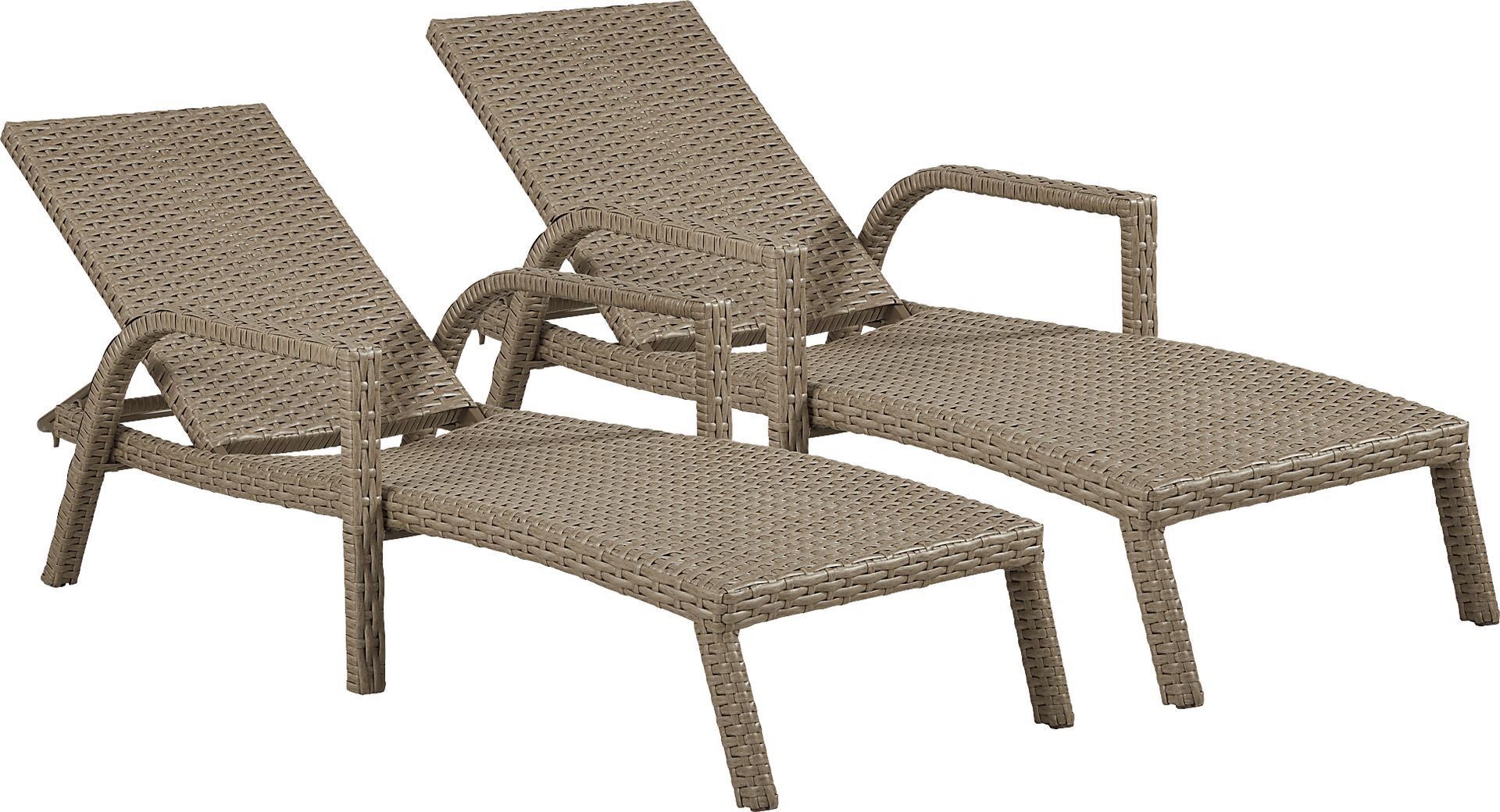 Siesta Key Driftwood Finish Outdoor Pool Chaise, Set of 2 - Image 3