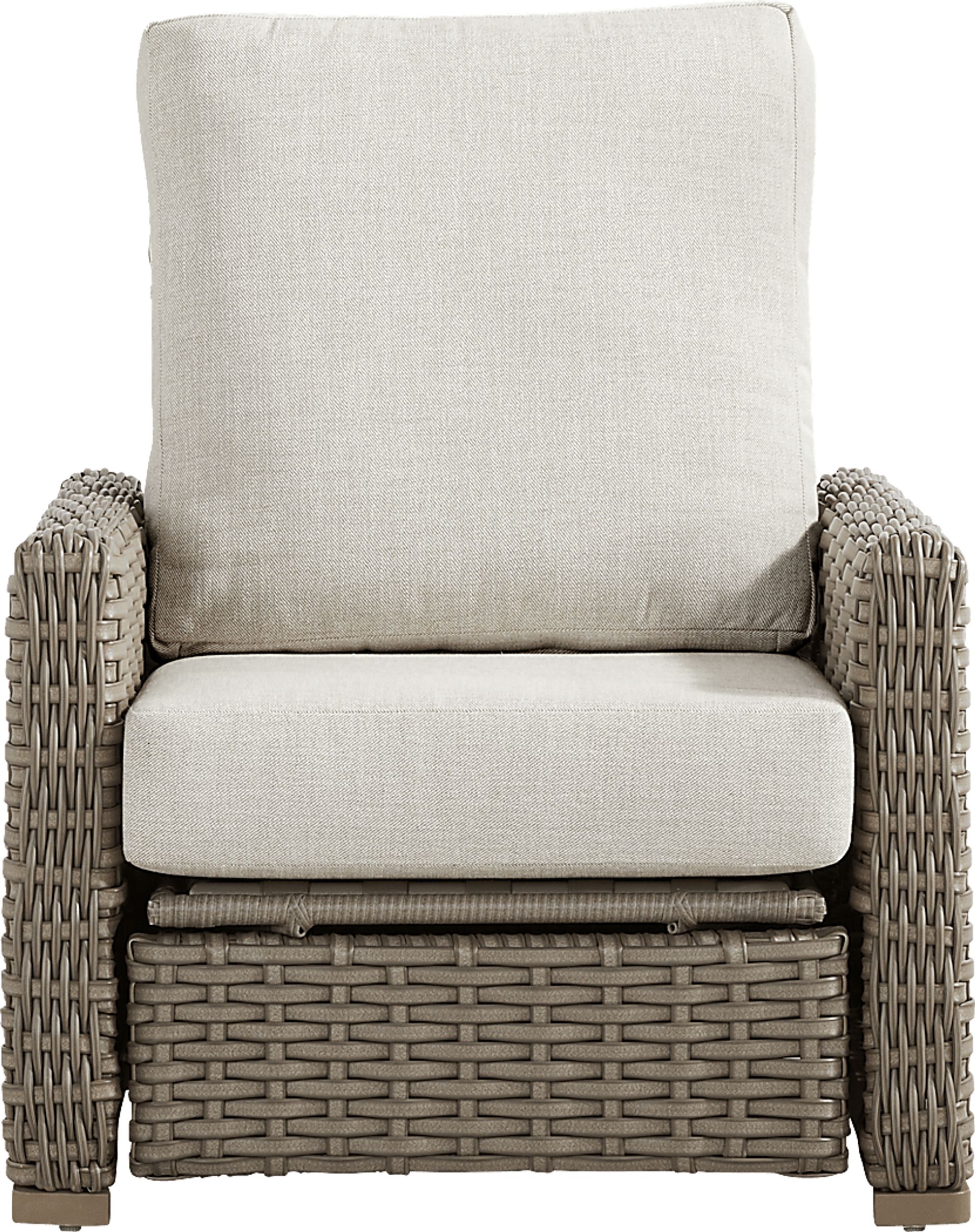 Siesta Key Driftwood Finish Outdoor Recliner with Desert Cushions - Image 2