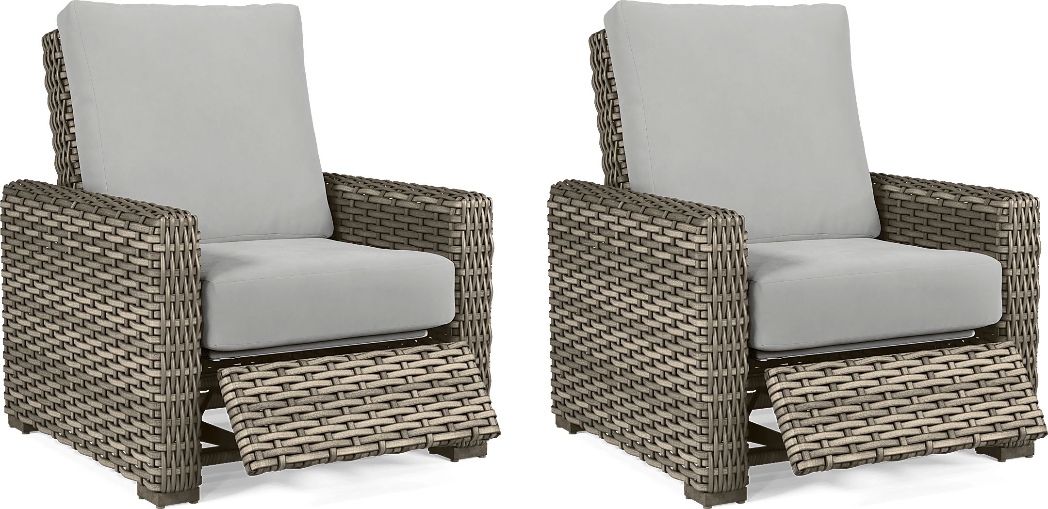 Siesta Key Outdoor Recliner with Dove Cushions - Set of 2