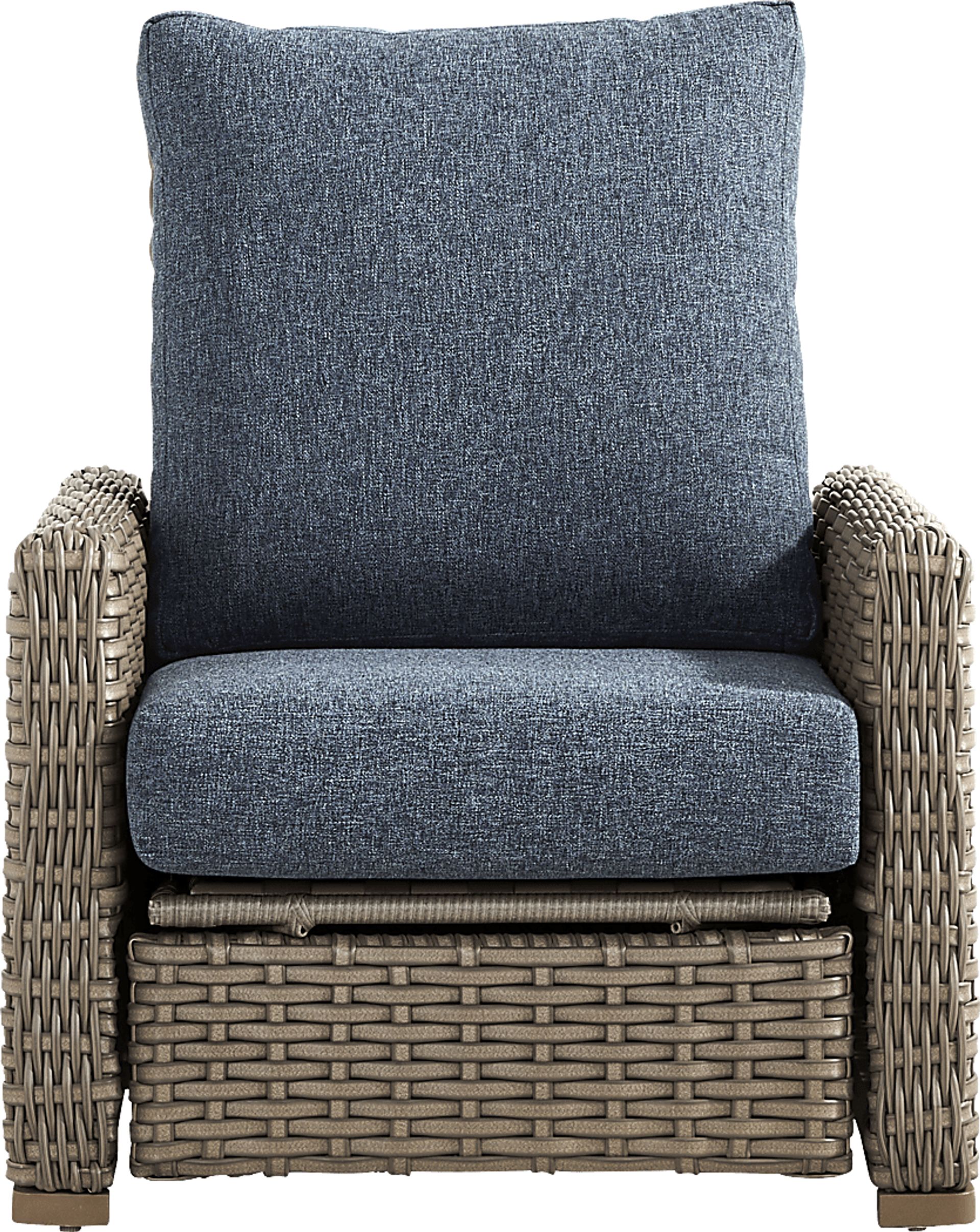 Siesta Key Driftwood Finish Outdoor Recliner with Ink Cushions - Image 2