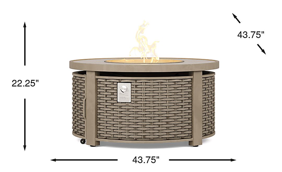 Siesta Key Driftwood Finish Outdoor Round Fire Pit