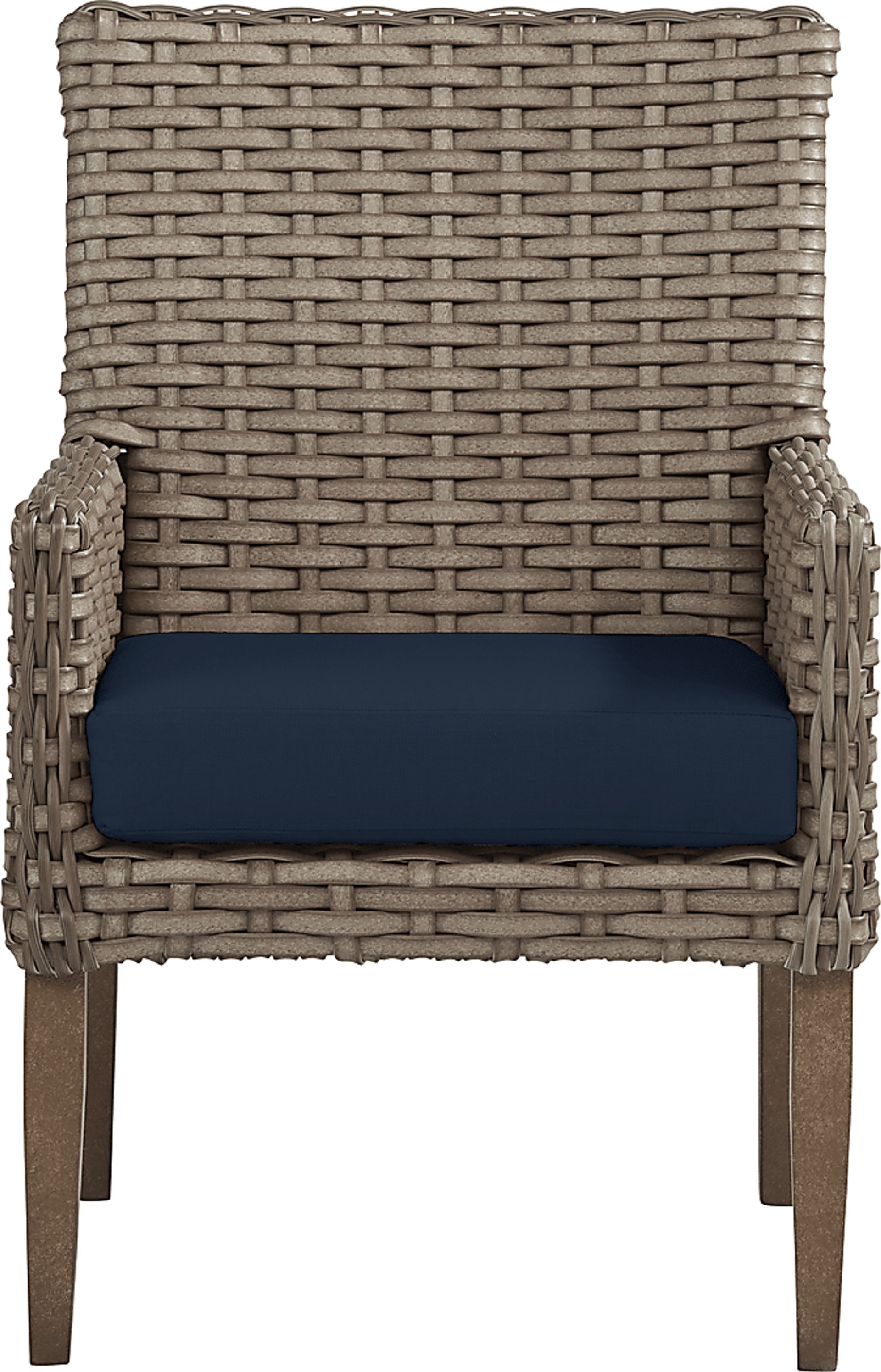 Siesta Key Driftwood Outdoor Arm Chair with Ink Cushion - Image 2