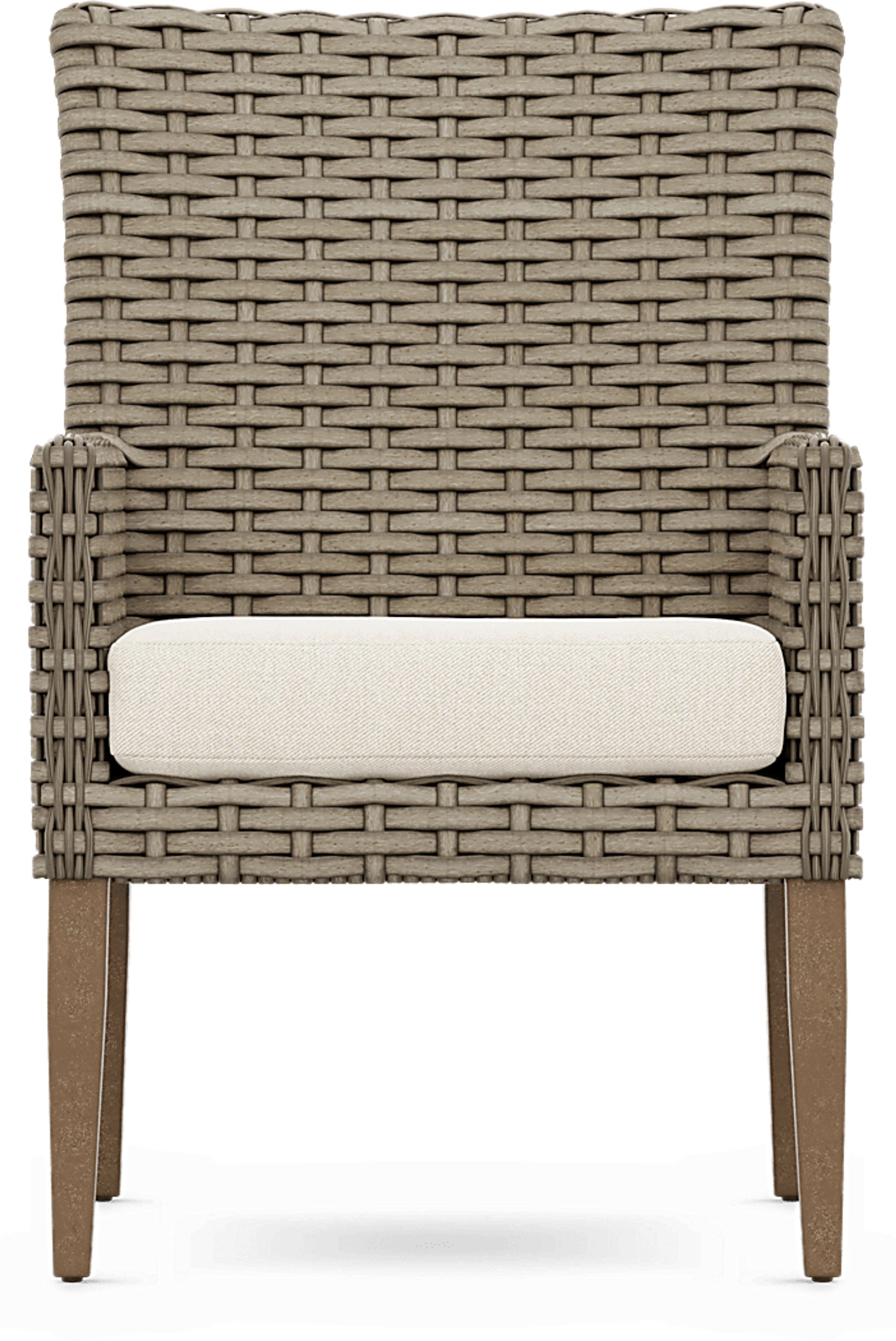 Siesta Key Driftwood Outdoor Arm Chair with Desert Cushion - Image 2