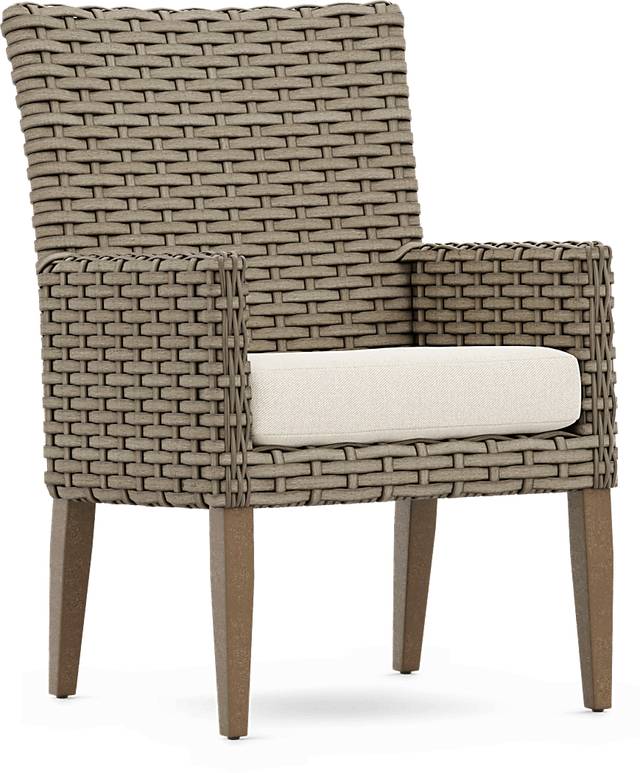 Siesta Key Driftwood Outdoor Arm Chair with Desert Cushion - Thumbnail - Image 1