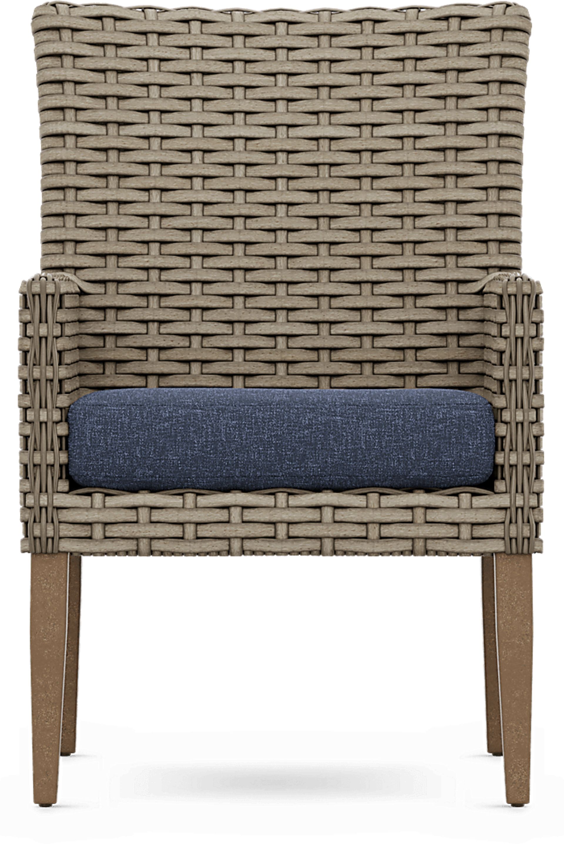 Siesta Key Driftwood Outdoor Arm Chair with Ink Cushion - Image 2