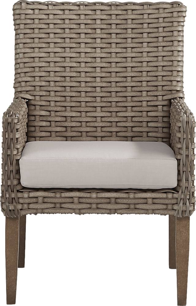 Siesta Key Driftwood Outdoor Arm Chair with Rollo Linen Cushion - Thumbnail - Image 2