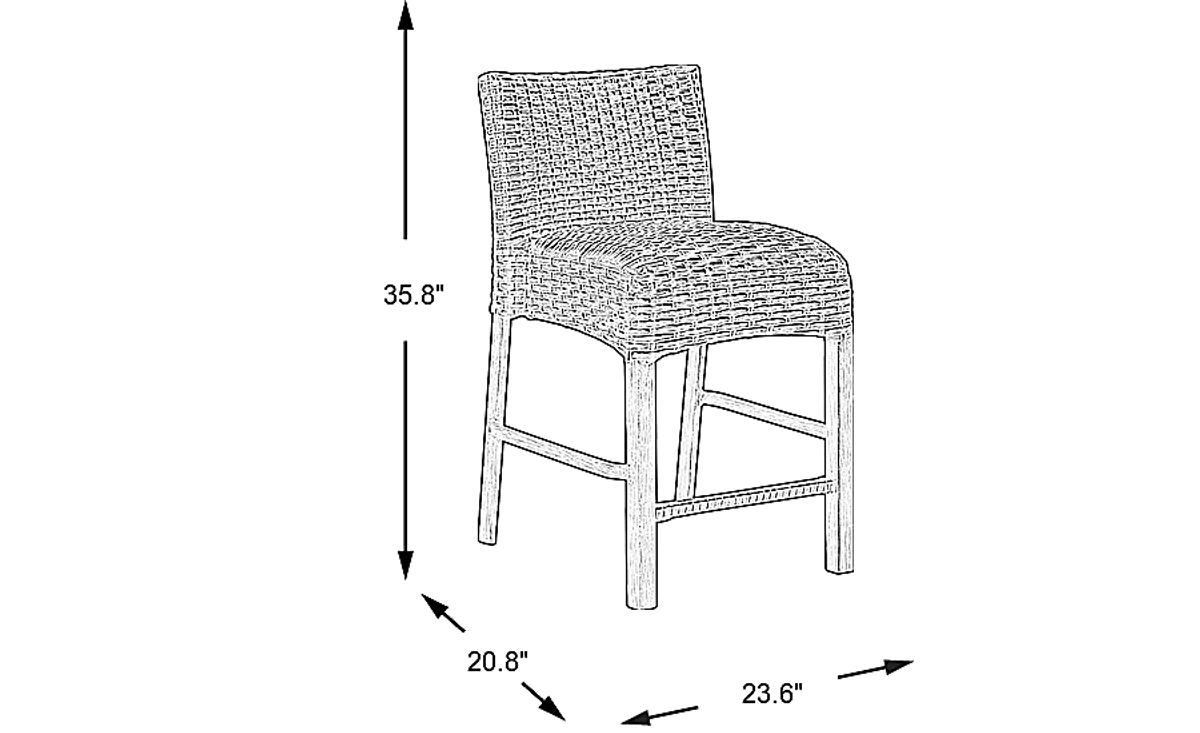 Siesta Key Wicker Outdoor Balcony Stool | Rooms to Go