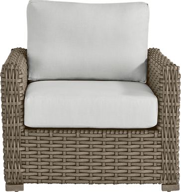 Siesta Key Driftwood Finish Outdoor Chair with Dove Cushions