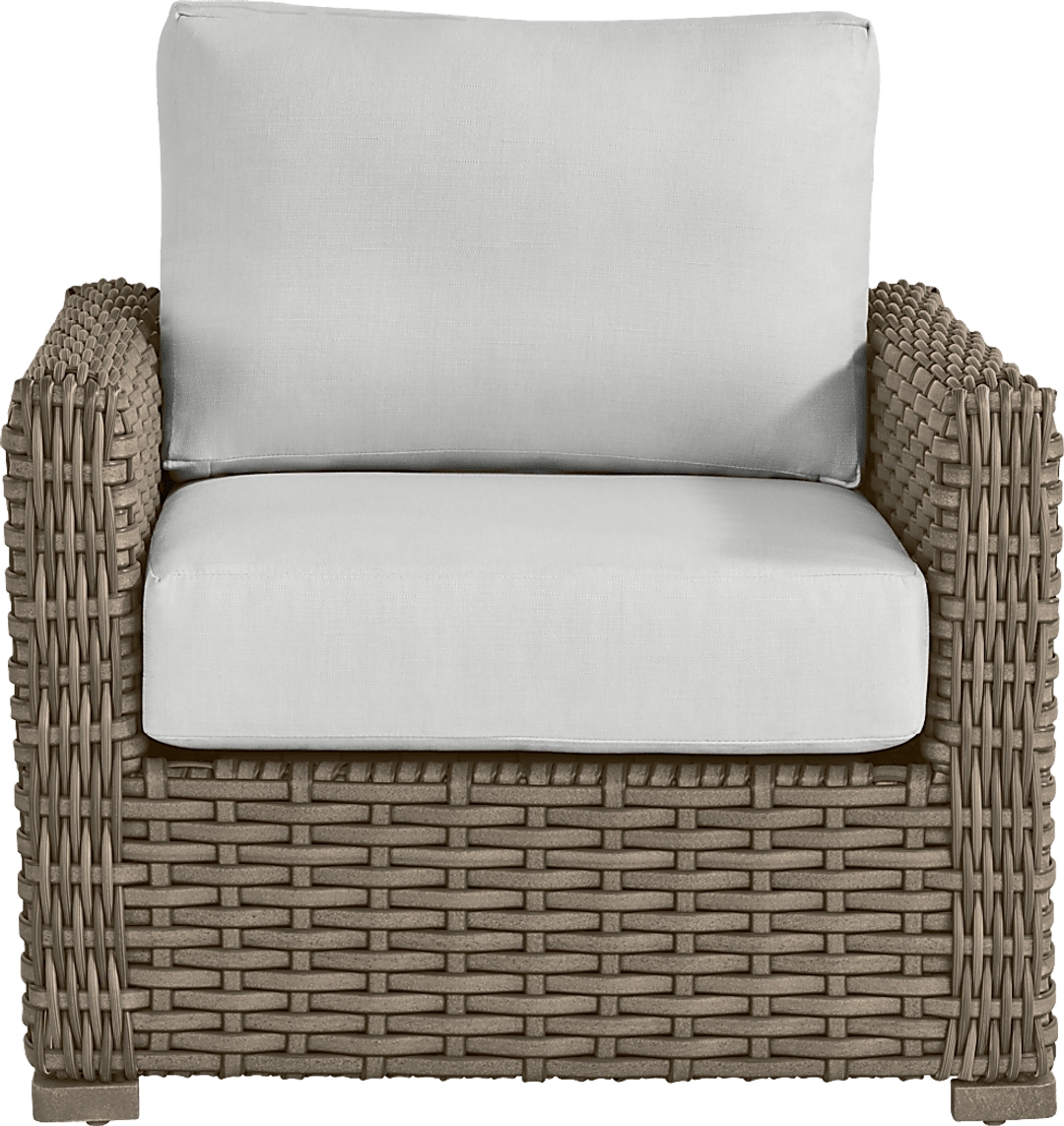 Siesta Key Driftwood Outdoor Chair with Dove Cushions