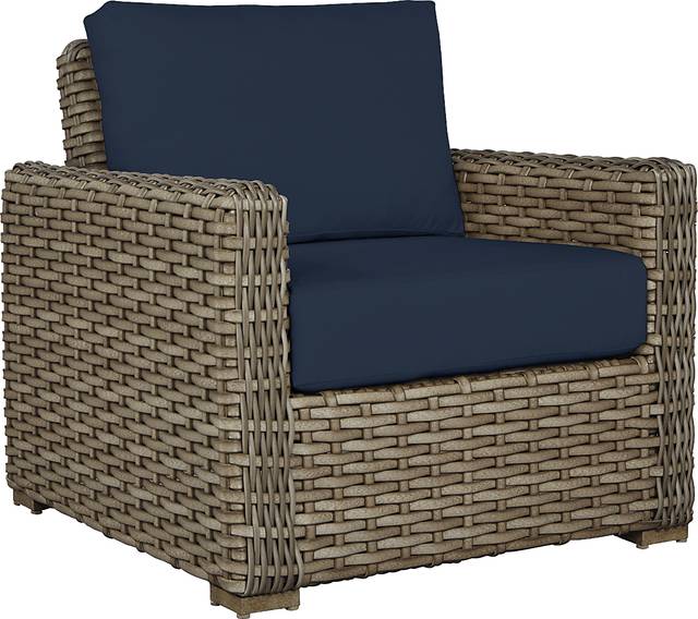 Siesta Key Driftwood Outdoor Chair with Ink Cushions - Thumbnail - Image 1