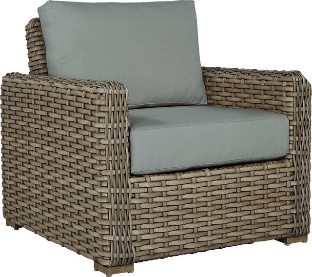 Siesta Key Driftwood Outdoor Chair with Seafoam Cushions - Thumbnail - Image 1