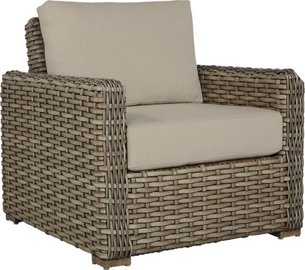 Siesta Key Driftwood Outdoor Chair with Pebble Cushions