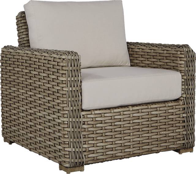 Siesta Key Driftwood Outdoor Chair with Rollo Linen Cushions - Thumbnail - Image 1