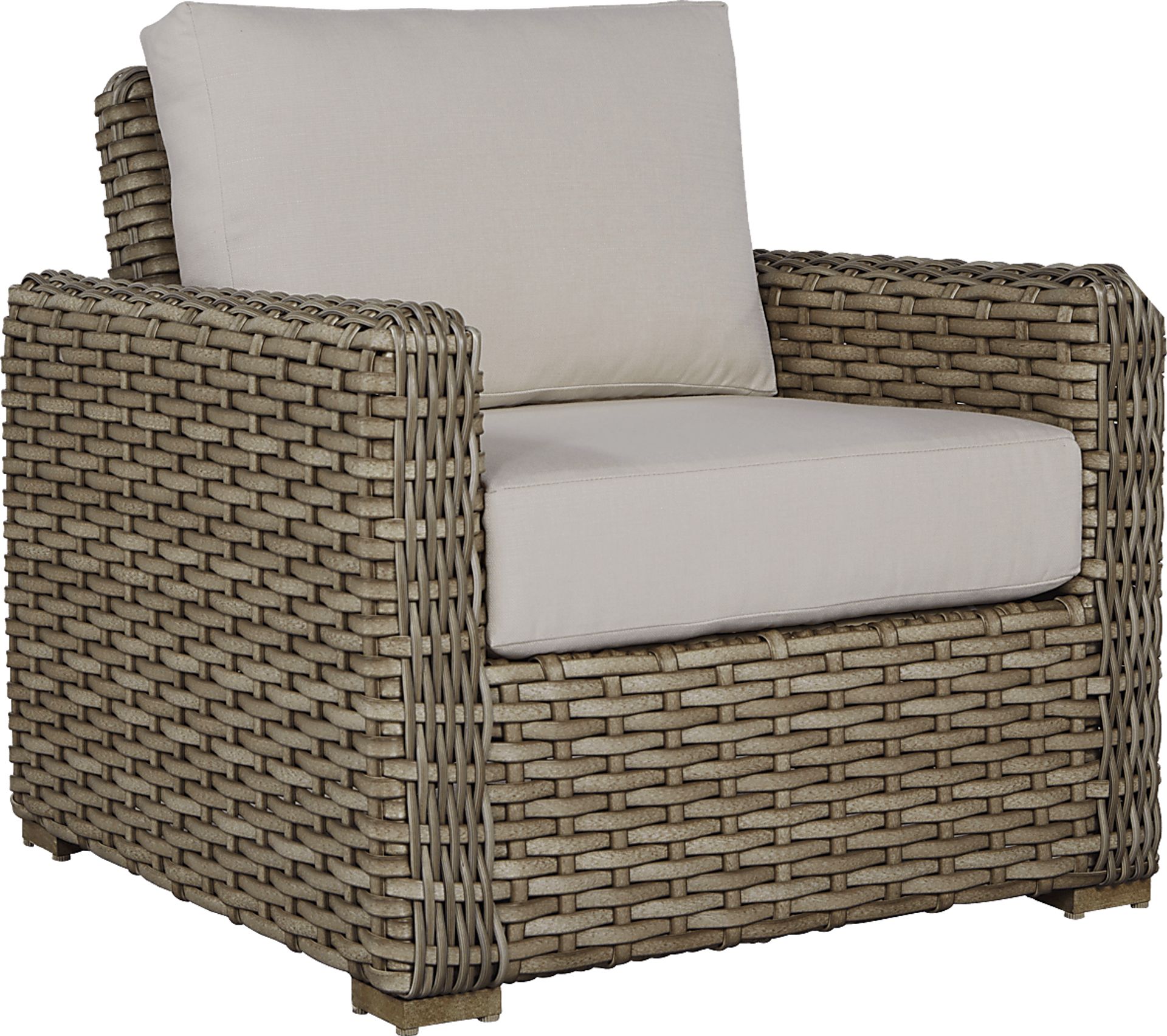 Siesta Key Driftwood Outdoor Chair with Rollo Linen Cushions - Image 1
