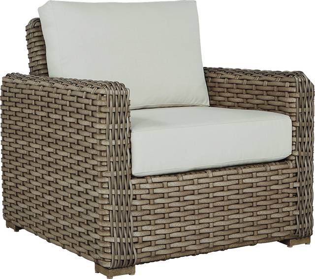 Siesta Key Driftwood Outdoor Chair with Rollo Seafoam Cushions - Thumbnail - Image 1