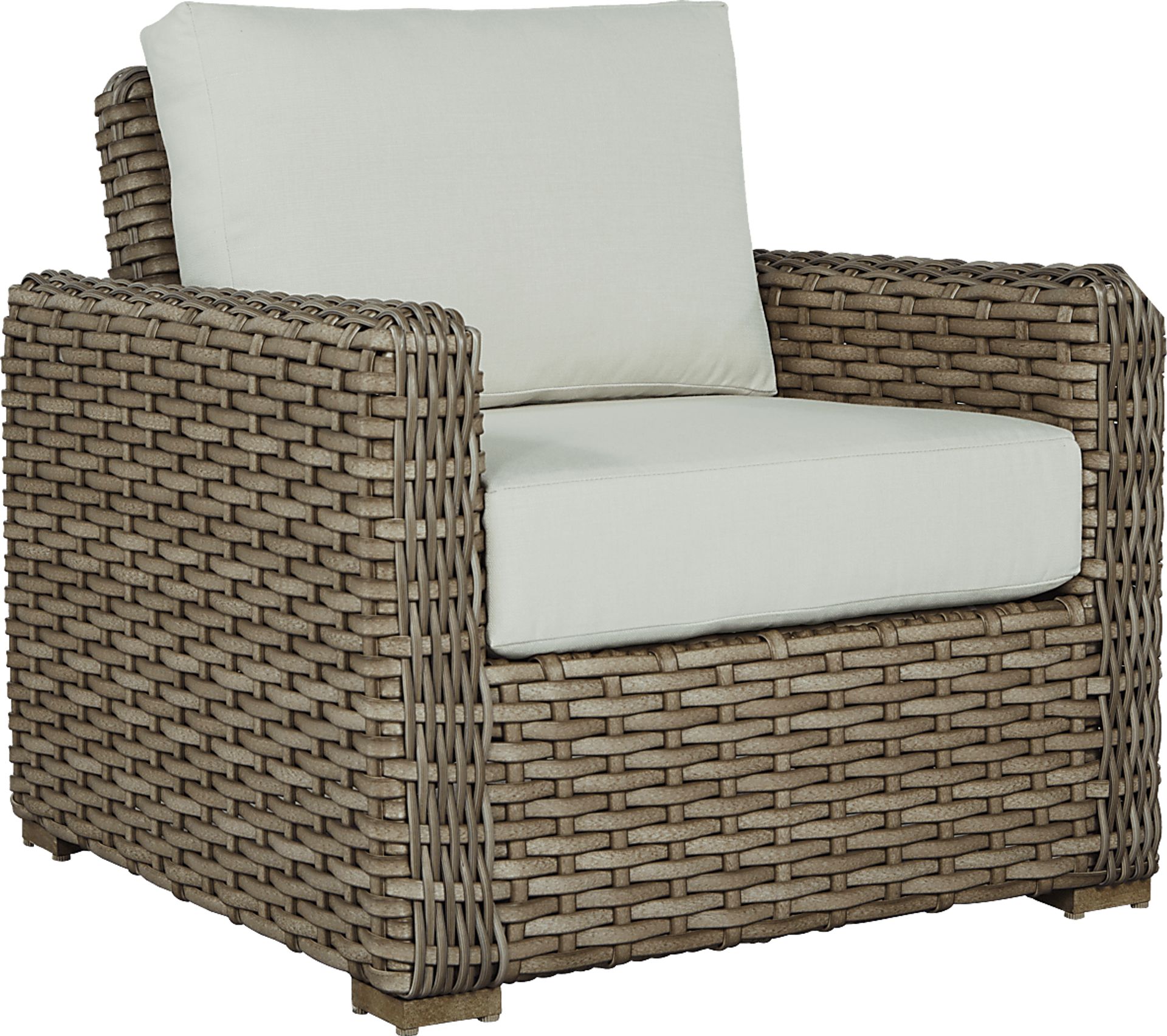 Siesta Key Driftwood Outdoor Chair with Rollo Seafoam Cushions - Image 1