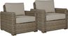Siesta Key Driftwood Outdoor Chair with Sand Cushions - Set of 2