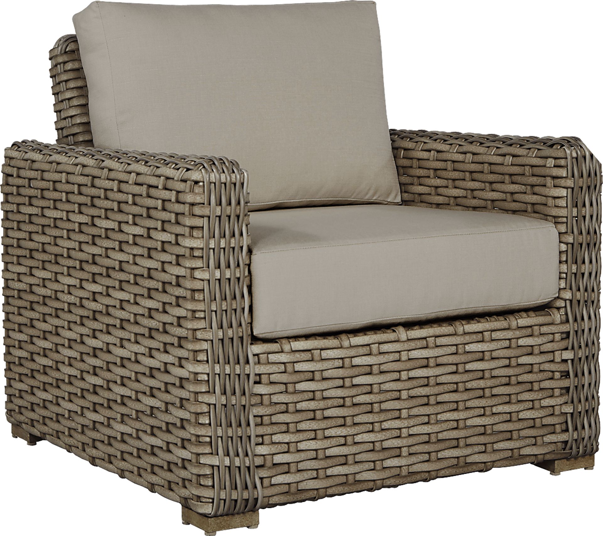 Siesta Key Driftwood Outdoor Chair with Sand Cushions - Image 1