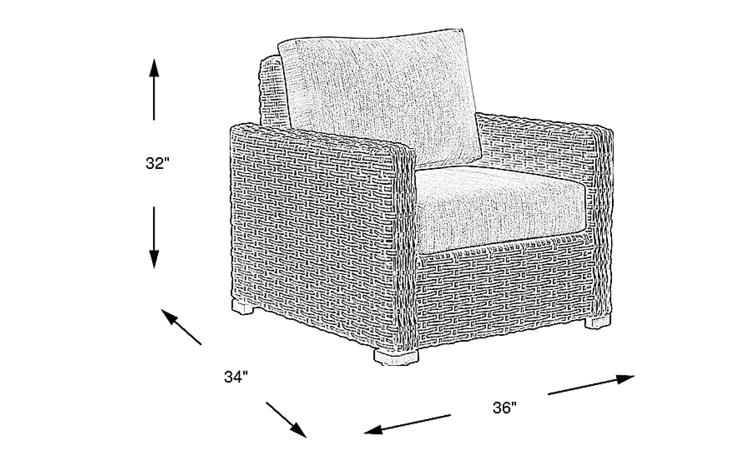 Siesta Key Driftwood Outdoor Chair with Steel Cushions