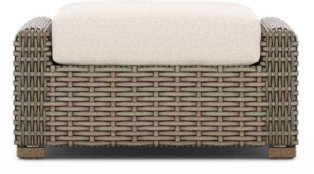Siesta Key Driftwood Outdoor Ottoman with Desert Cushion - Thumbnail - Image 2