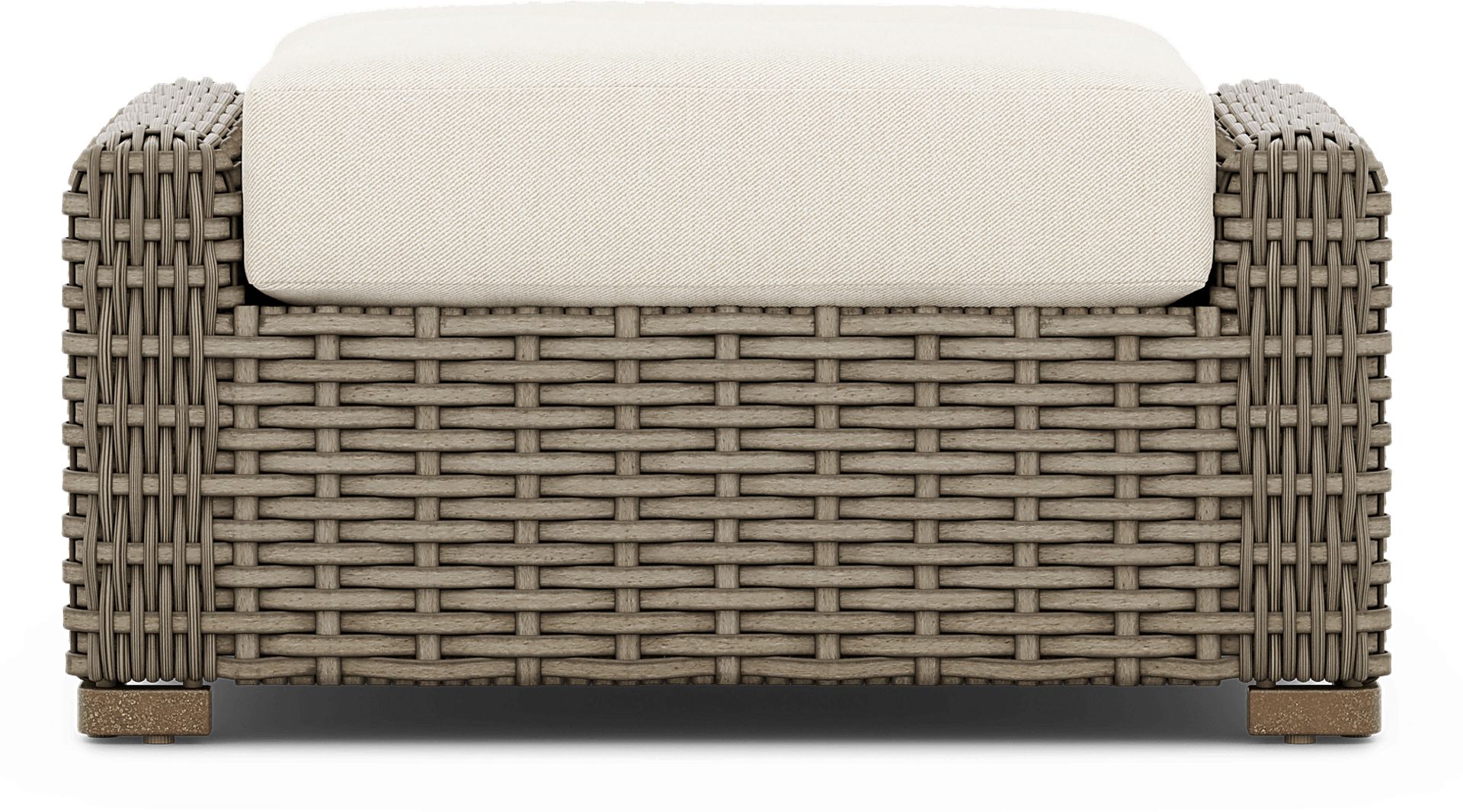 Siesta Key Driftwood Outdoor Ottoman with Desert Cushion - Image 2