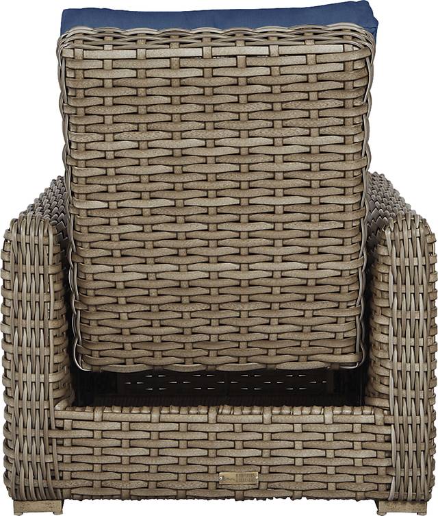 Siesta Key Driftwood Outdoor Recliner with Indigo Cushions - Thumbnail - Image 3