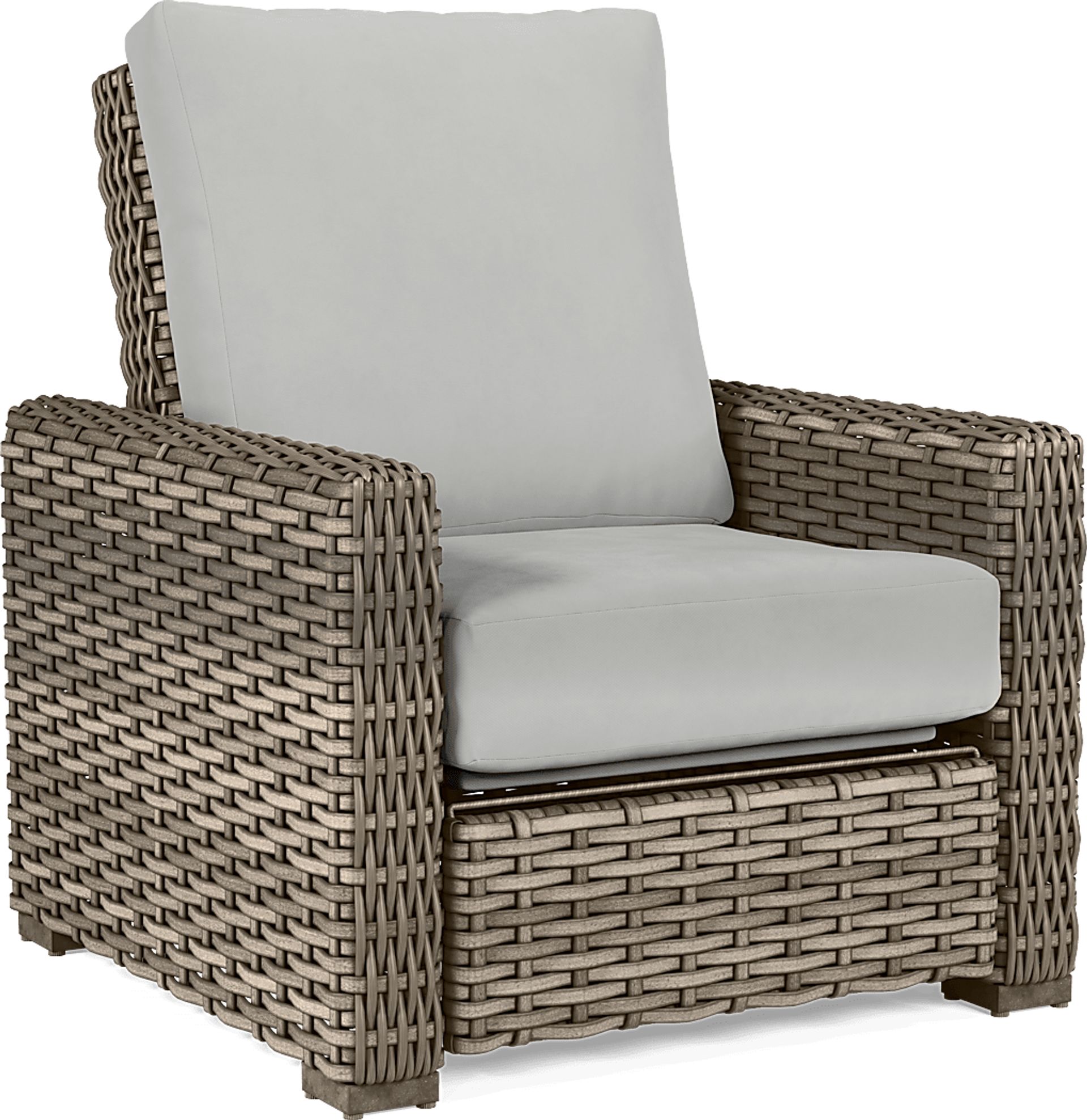 Siesta Key Driftwood Outdoor Recliner with Dove Cushions - Image 2