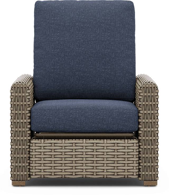 Siesta Key Driftwood Outdoor Recliner with Ink Cushions - Thumbnail - Image 2