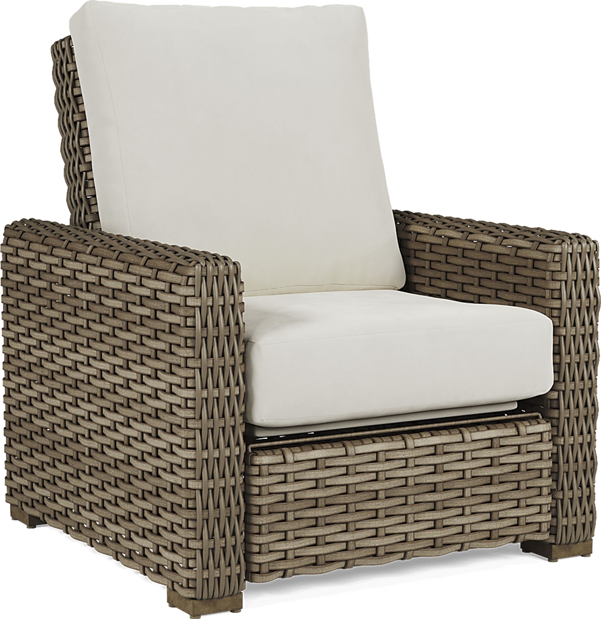 Siesta Key Driftwood Outdoor Recliner with Linen Cushions - Image 1