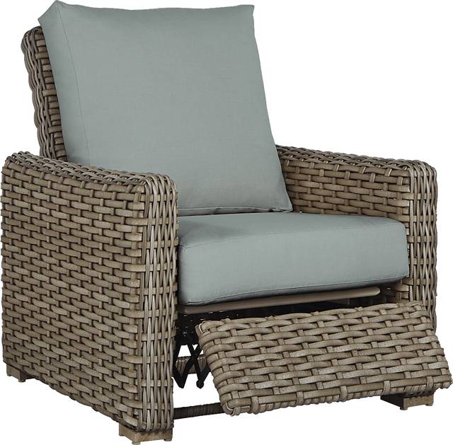 Siesta Key Driftwood Outdoor Recliner with Seafoam Cushions - Thumbnail - Image 2