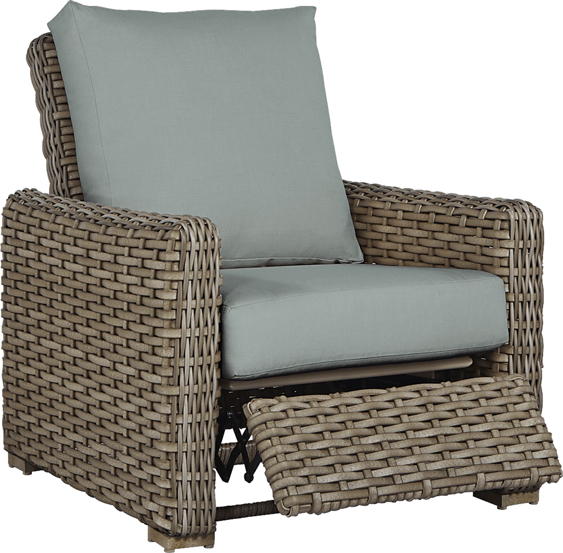 Siesta Key Driftwood Outdoor Recliner with Seafoam Cushions - Image 2