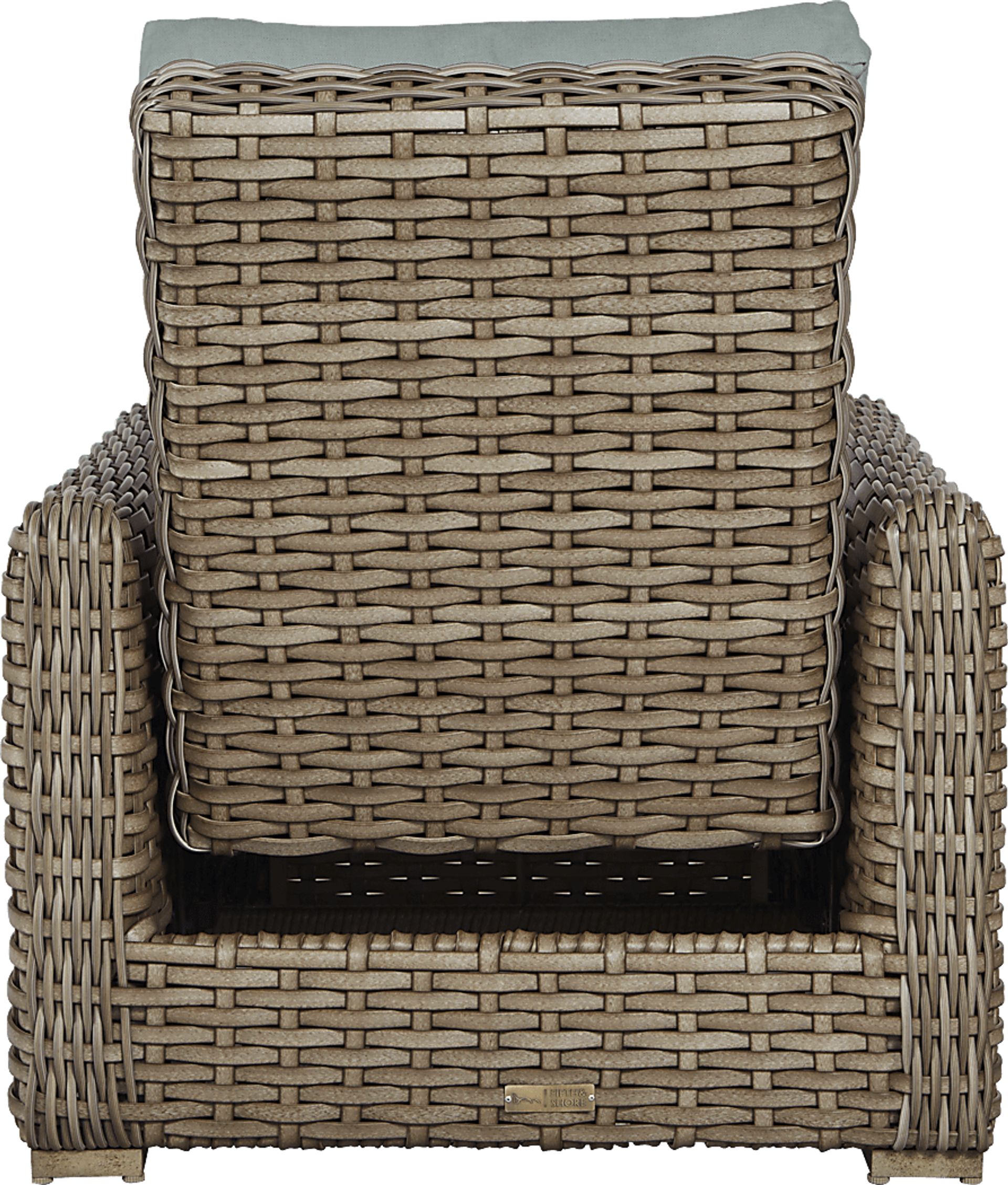 Siesta Key Driftwood Outdoor Recliner with Seafoam Cushions - Image 3